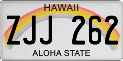 HI license plate ZJJ262
