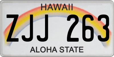 HI license plate ZJJ263