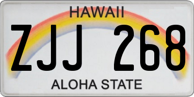 HI license plate ZJJ268