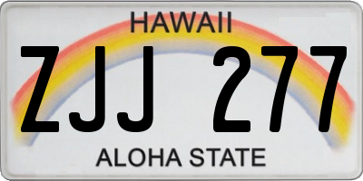 HI license plate ZJJ277