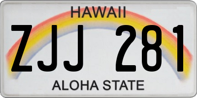HI license plate ZJJ281