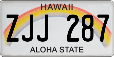 HI license plate ZJJ287