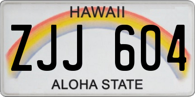 HI license plate ZJJ604