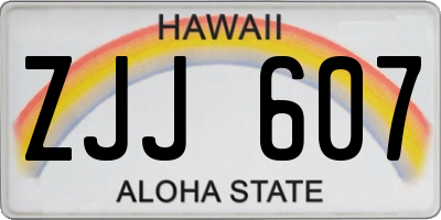 HI license plate ZJJ607