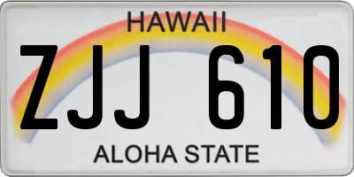 HI license plate ZJJ610