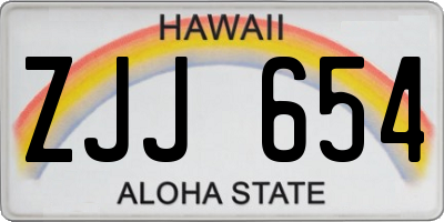 HI license plate ZJJ654