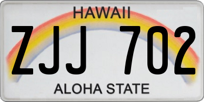 HI license plate ZJJ702
