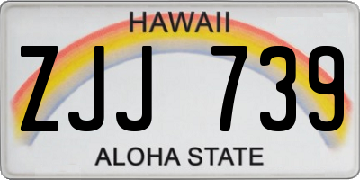 HI license plate ZJJ739