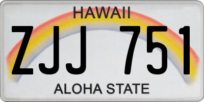 HI license plate ZJJ751