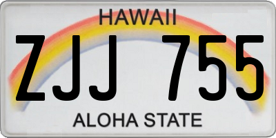 HI license plate ZJJ755