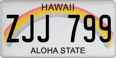 HI license plate ZJJ799