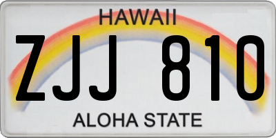 HI license plate ZJJ810