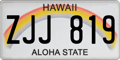 HI license plate ZJJ819