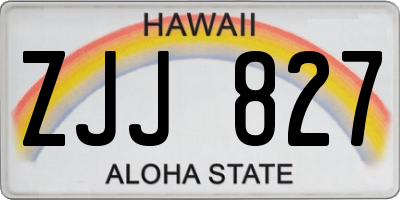 HI license plate ZJJ827