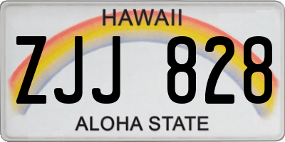 HI license plate ZJJ828