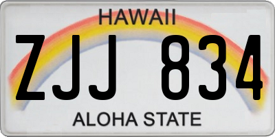 HI license plate ZJJ834