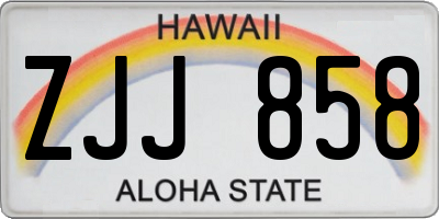 HI license plate ZJJ858