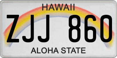 HI license plate ZJJ860