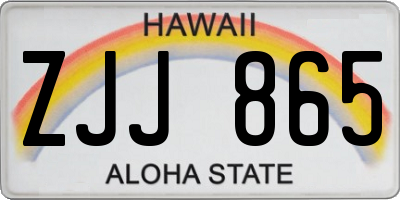HI license plate ZJJ865