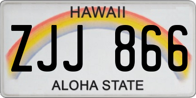 HI license plate ZJJ866