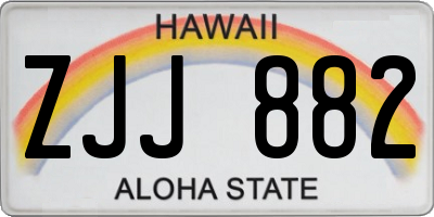 HI license plate ZJJ882