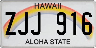 HI license plate ZJJ916