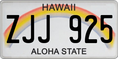 HI license plate ZJJ925