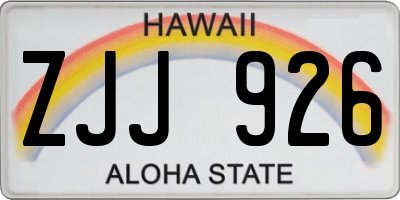 HI license plate ZJJ926