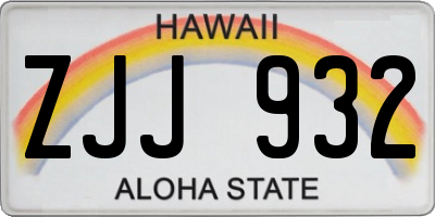HI license plate ZJJ932