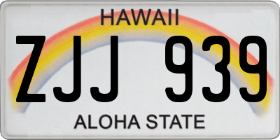 HI license plate ZJJ939