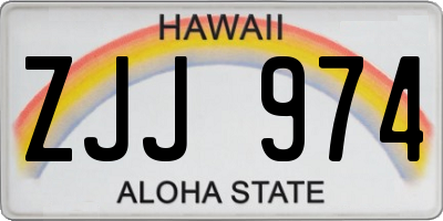 HI license plate ZJJ974