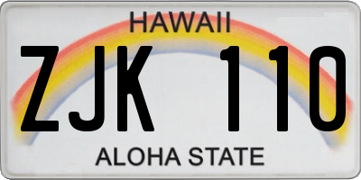 HI license plate ZJK110
