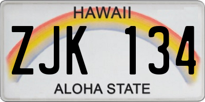 HI license plate ZJK134