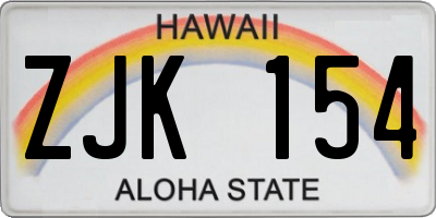 HI license plate ZJK154