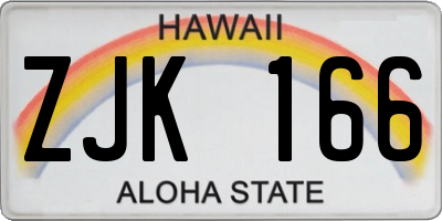 HI license plate ZJK166