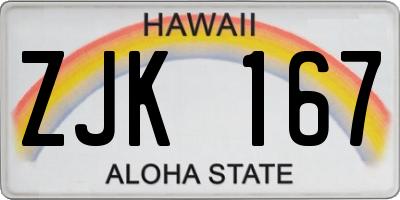HI license plate ZJK167