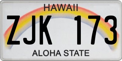 HI license plate ZJK173