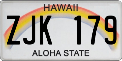 HI license plate ZJK179