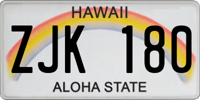 HI license plate ZJK180