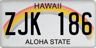 HI license plate ZJK186