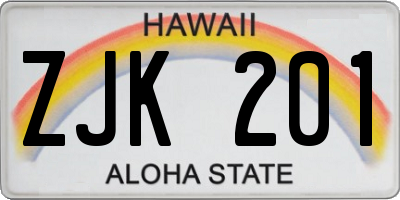 HI license plate ZJK201