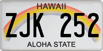 HI license plate ZJK252