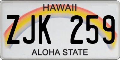 HI license plate ZJK259