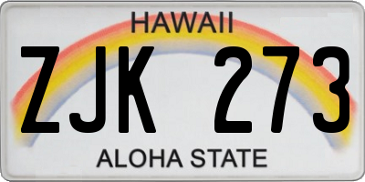 HI license plate ZJK273