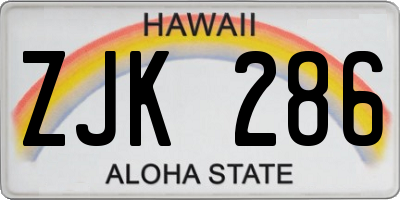HI license plate ZJK286