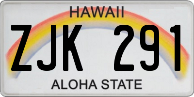 HI license plate ZJK291