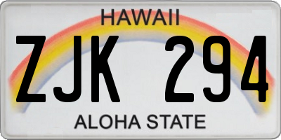 HI license plate ZJK294