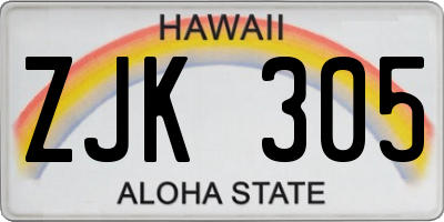 HI license plate ZJK305