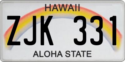 HI license plate ZJK331