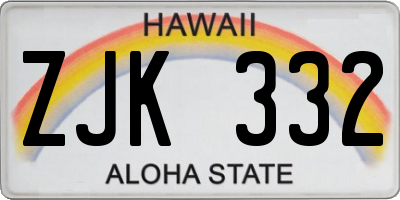 HI license plate ZJK332